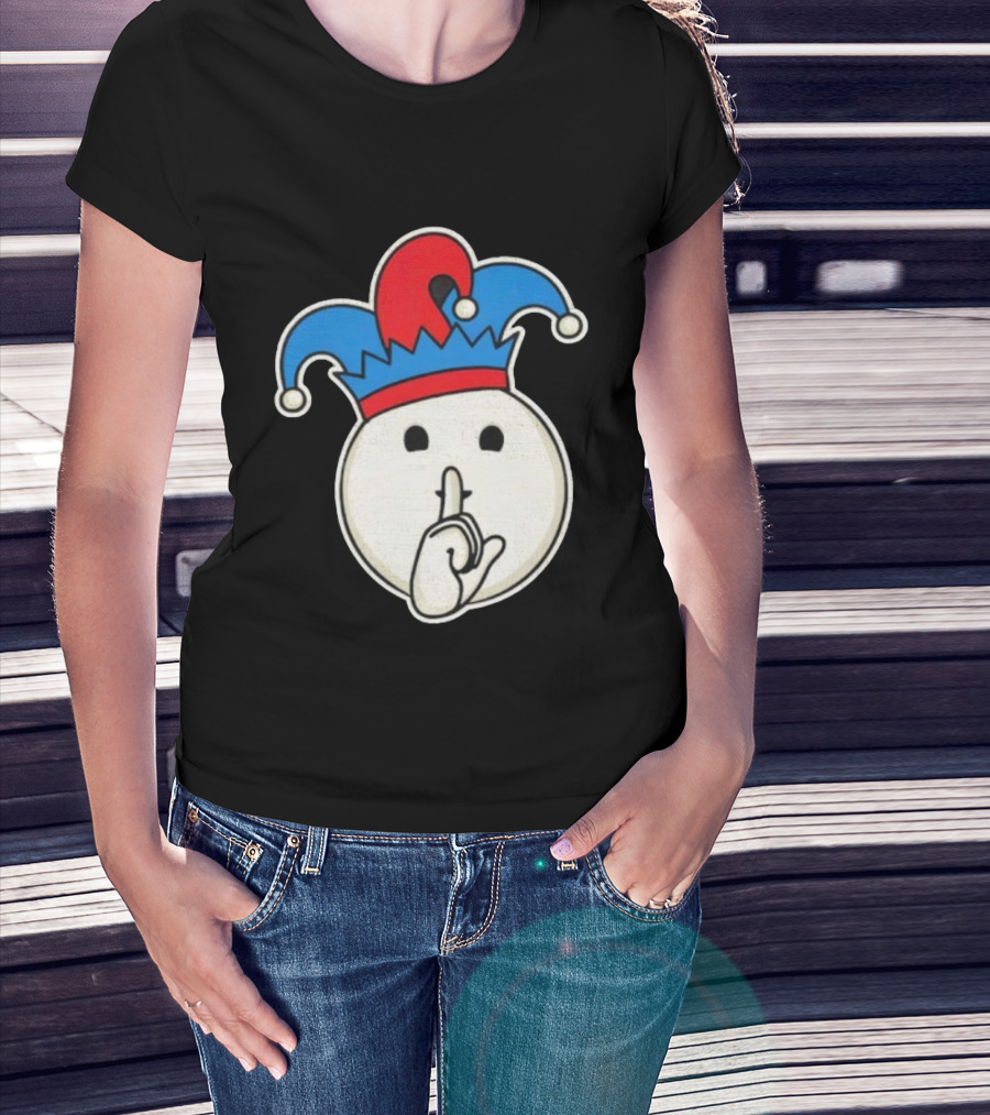 Silent Fool Jester Emoji Quiet Gesture T-Shirt
