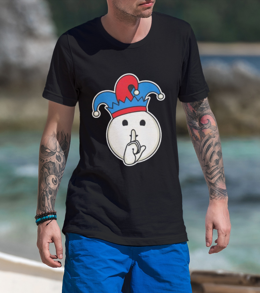 Silent Fool Jester Emoji Quiet Gesture T-Shirt