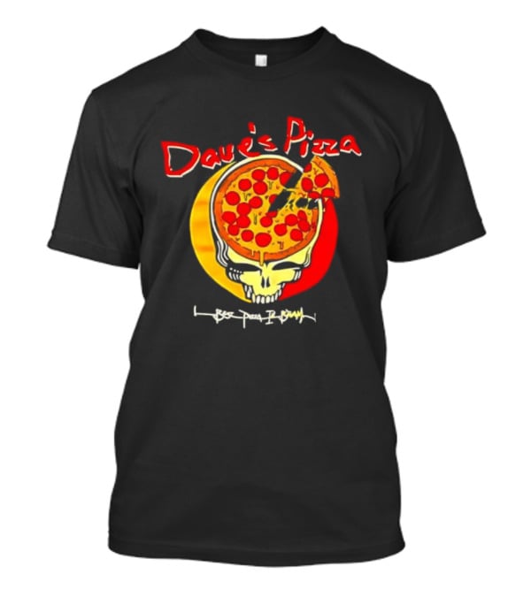 Dave's Pizza Skull Grateful Dead Vs Classic Pizza Logo Mashup T-Shirt