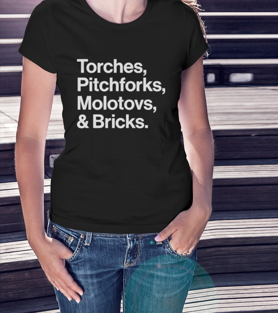 Tom Morello Torches Pitchforks Molotovs Bricks 2025 World Tour T-Shirt