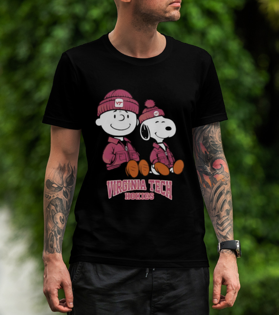 Virginia Tech Hokies Snoopy Charlie Brown Peanuts VT Collaboration T-Shirt