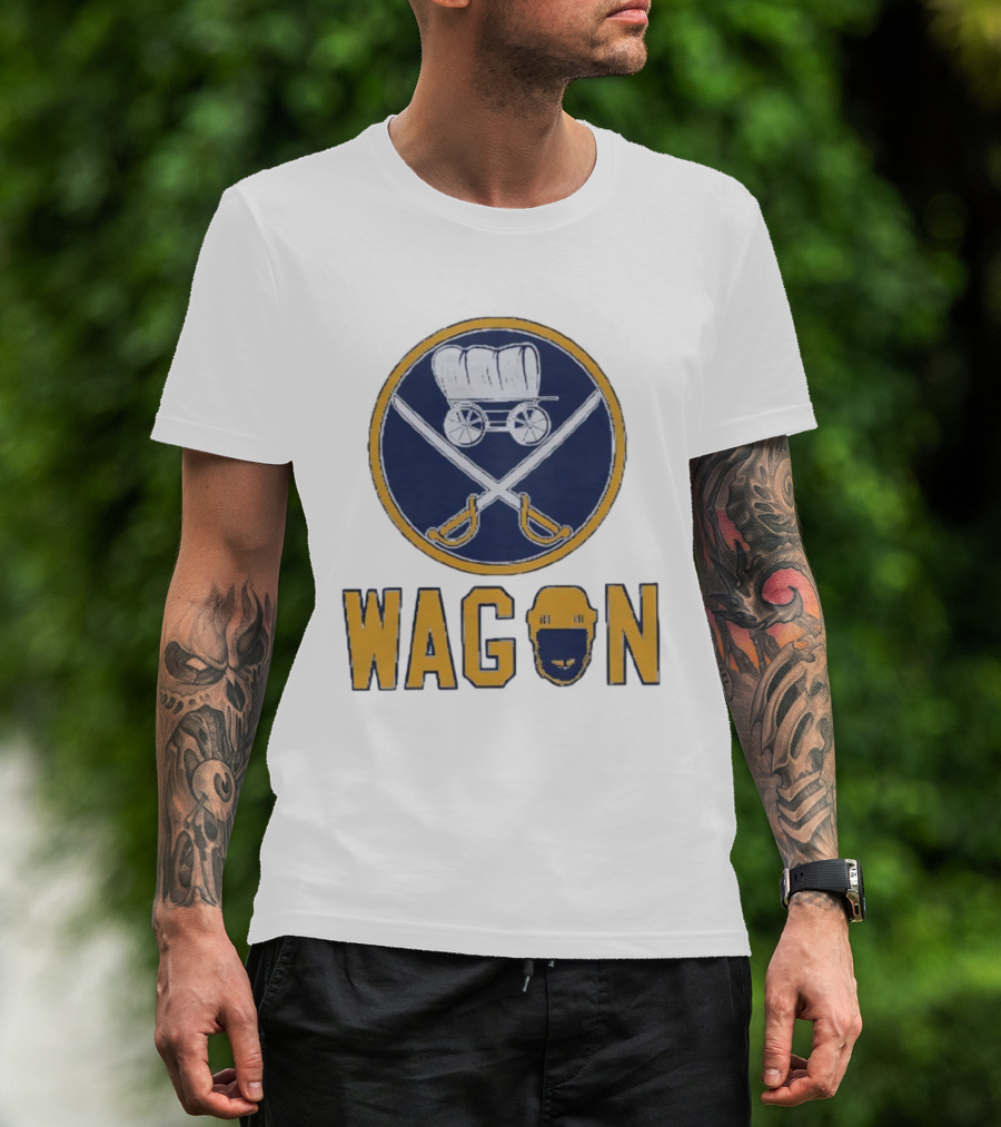 Buffalo Sabres Wagon NHL Parody Hockey Team Icon T-Shirt