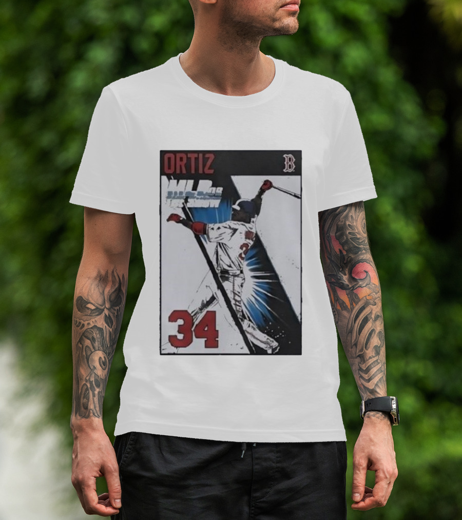 David Ortiz 34 MLB The Show 06 Cover Boston Red Sox Iconic Baseball Legend T-Shirt