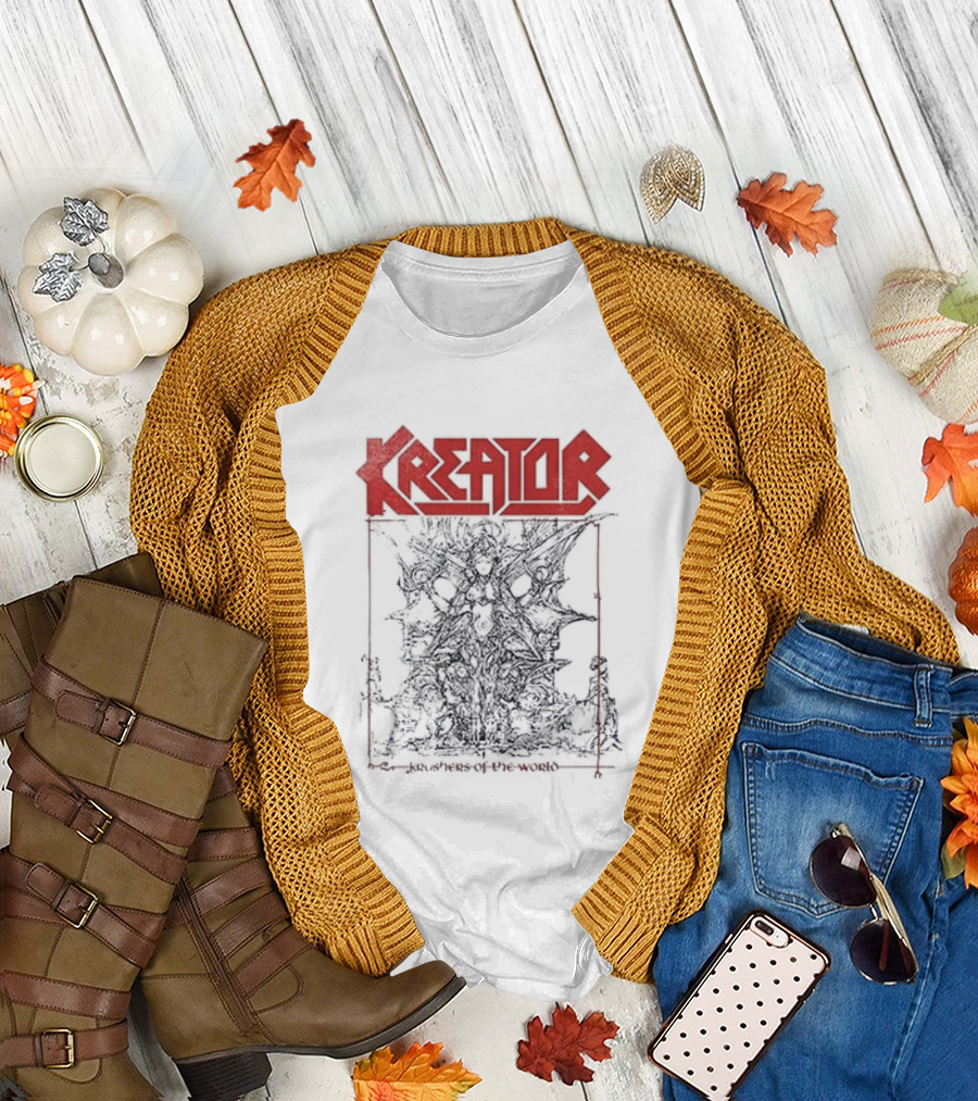 Kreator Krushers of the World Tracklist Vintage Metal Band Merch T-Shirt