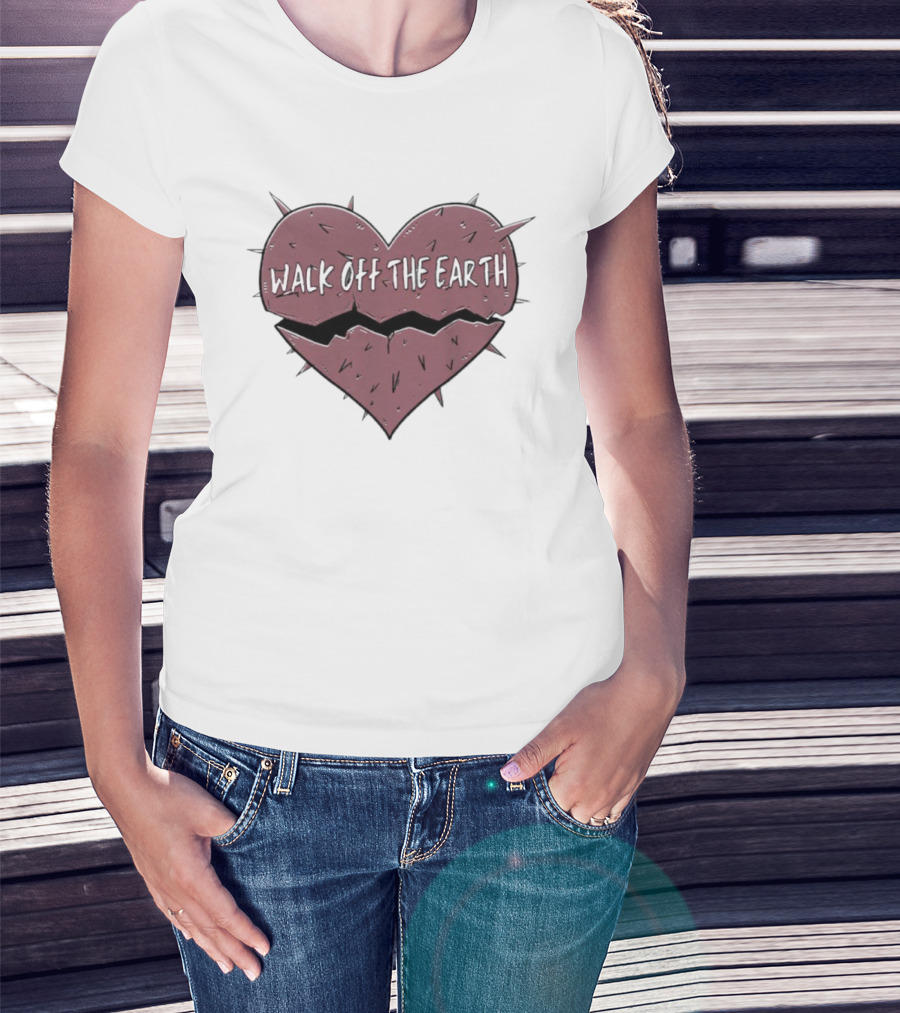 Walk Off The Earth My Stupid Heart Cracked Heart Design T-Shirt