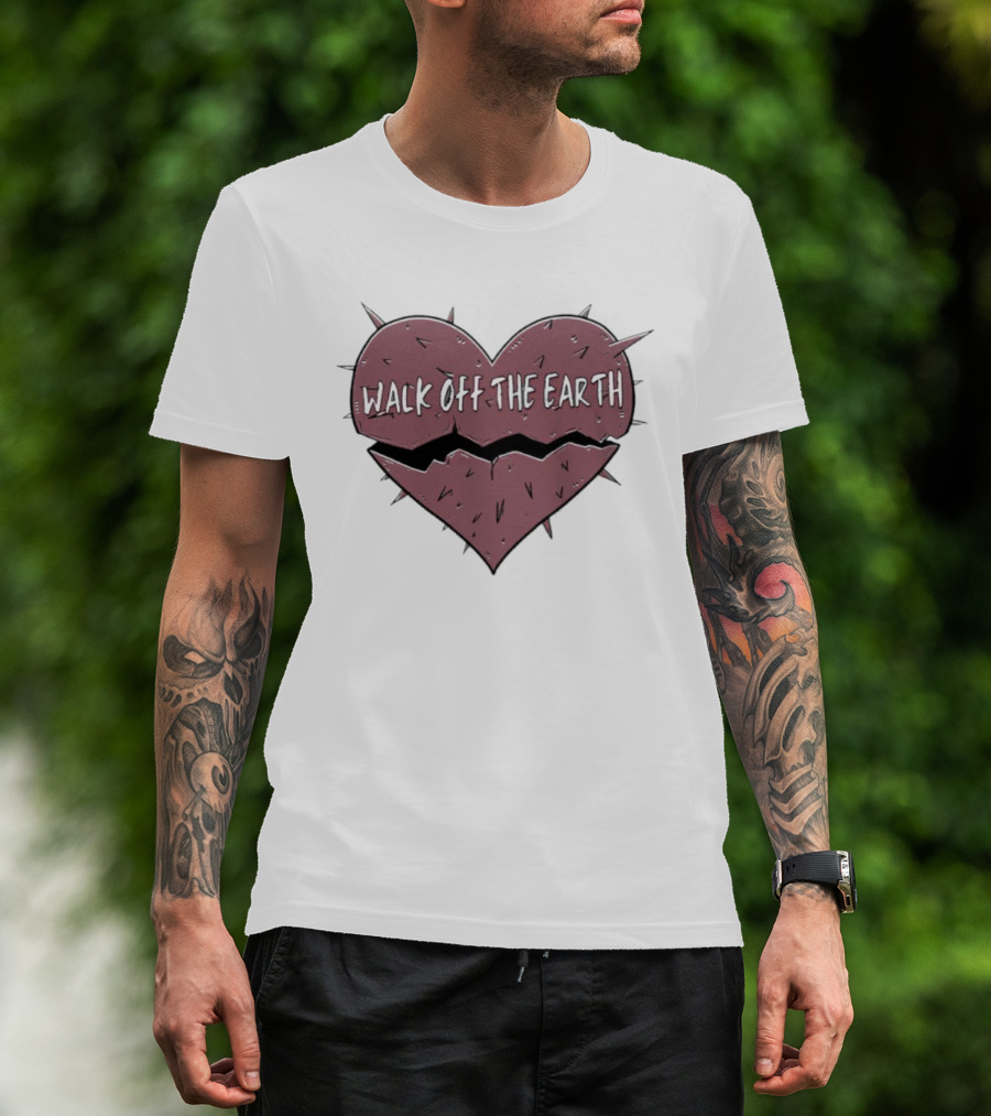 Walk Off The Earth My Stupid Heart Cracked Heart Design T-Shirt