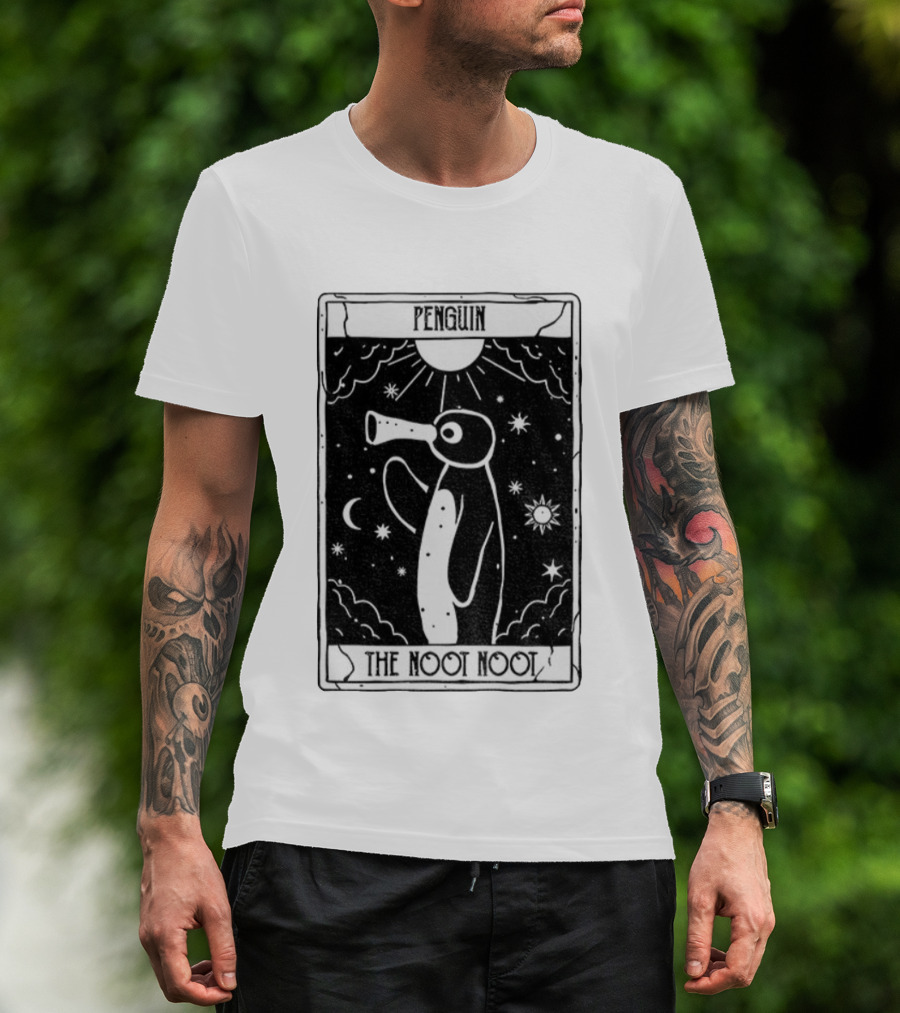 Penguin Noot Noot Tarot Card Funny Design T-Shirt
