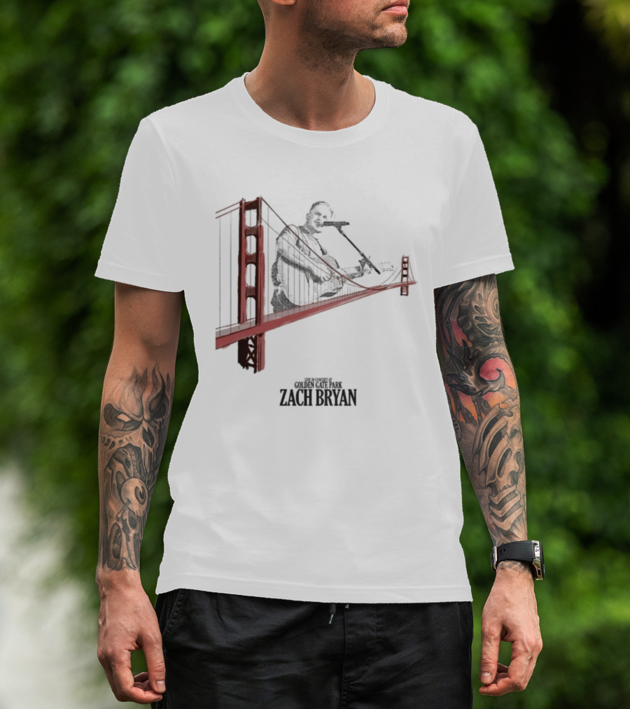 Zach Bryan Golden Gate Bridge 2025 Kings Of Leon Guitar Photo T-Shirt