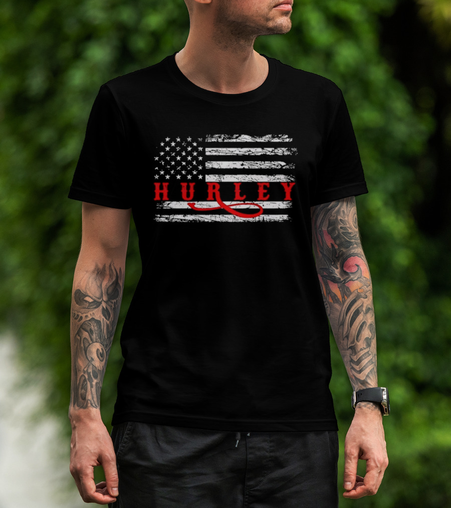Hurley American Flag Retro Style T-Shirt