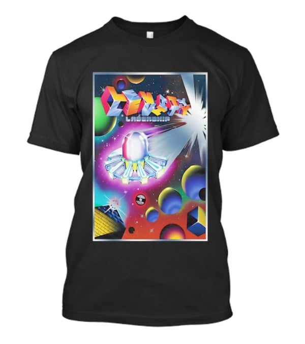 Levity Lasership Tour Cosmic Adventure Spaceship And Planets Retro Sci-Fi Theme T-Shirt