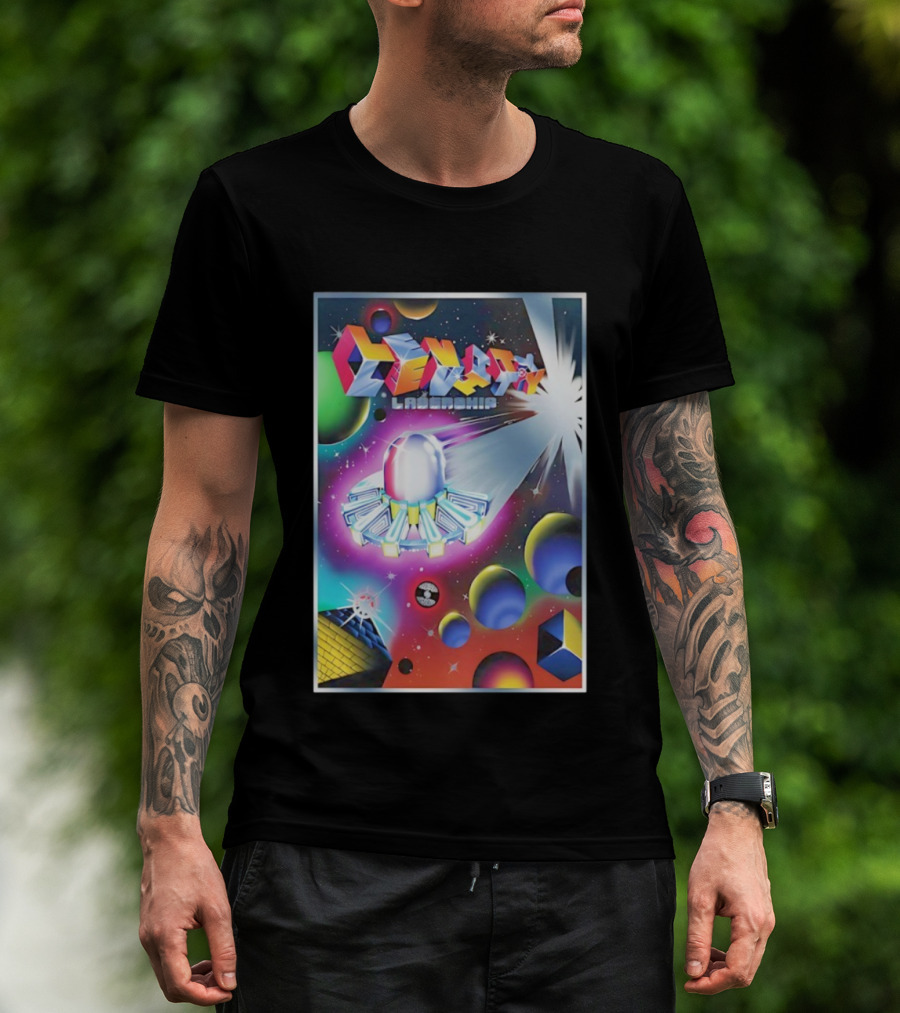 Levity Lasership Tour Cosmic Adventure Spaceship And Planets Retro Sci-Fi Theme T-Shirt