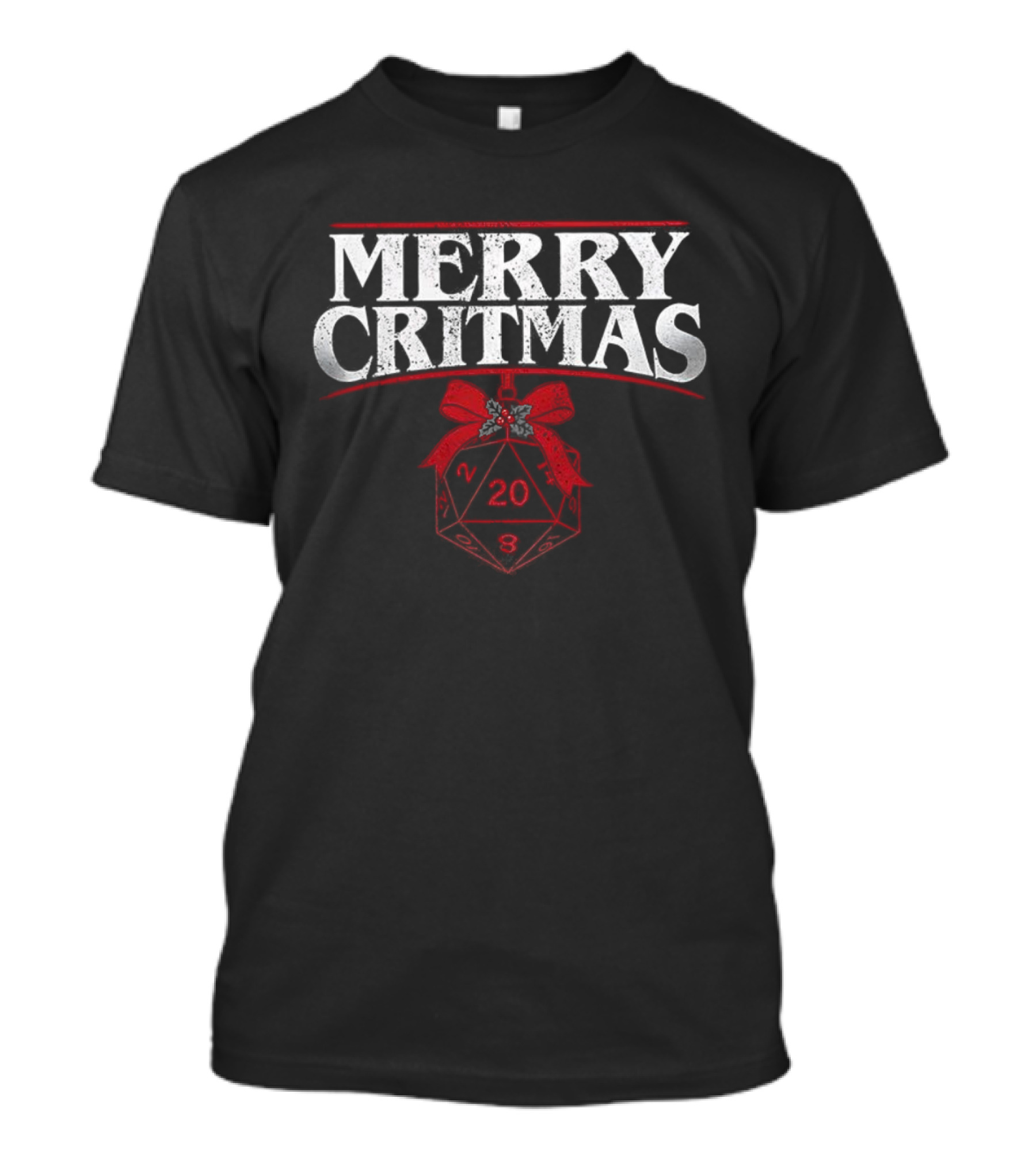 Merry Critmas Dungeons And Dragons 20-Sided Dice Christmas T-Shirt