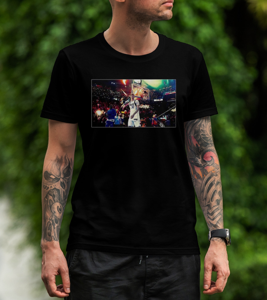 Cooper Flagg Dallas Mavericks 32 Basketball Court Action Scene T-Shirt