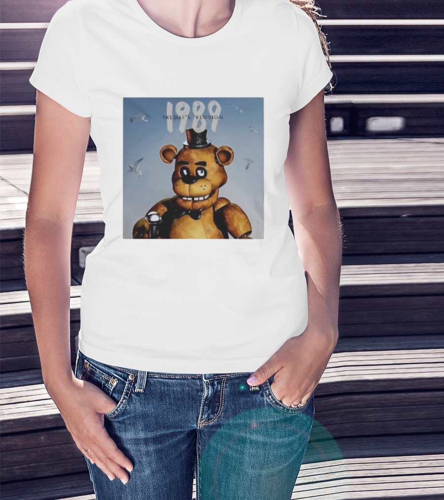 1989 Freddy's Version Bear With Microphone And Seagulls T-Shirt