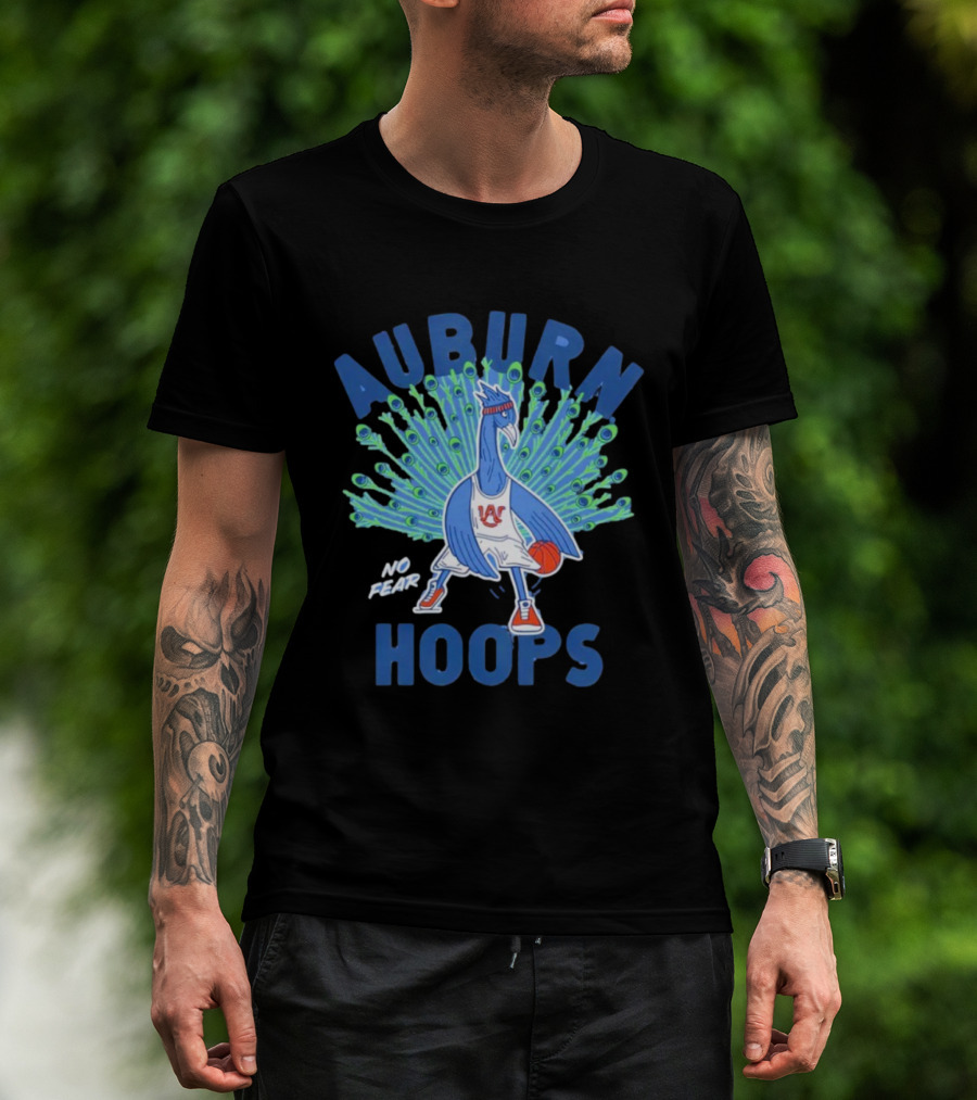 Auburn Hoops No Fear Peacock Basketball T-Shirt