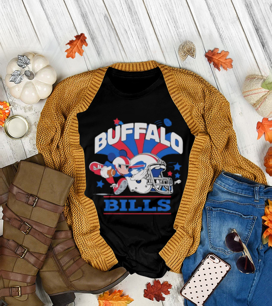 Buffalo Bills Mickey Mouse Football Team Fan Apparel T-Shirt