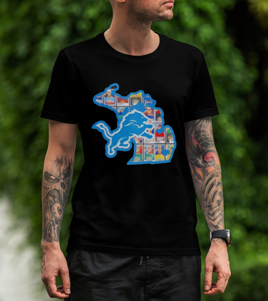 Detroit Lions John Cena Tribute Thank You For Memories Map Design T-Shirt