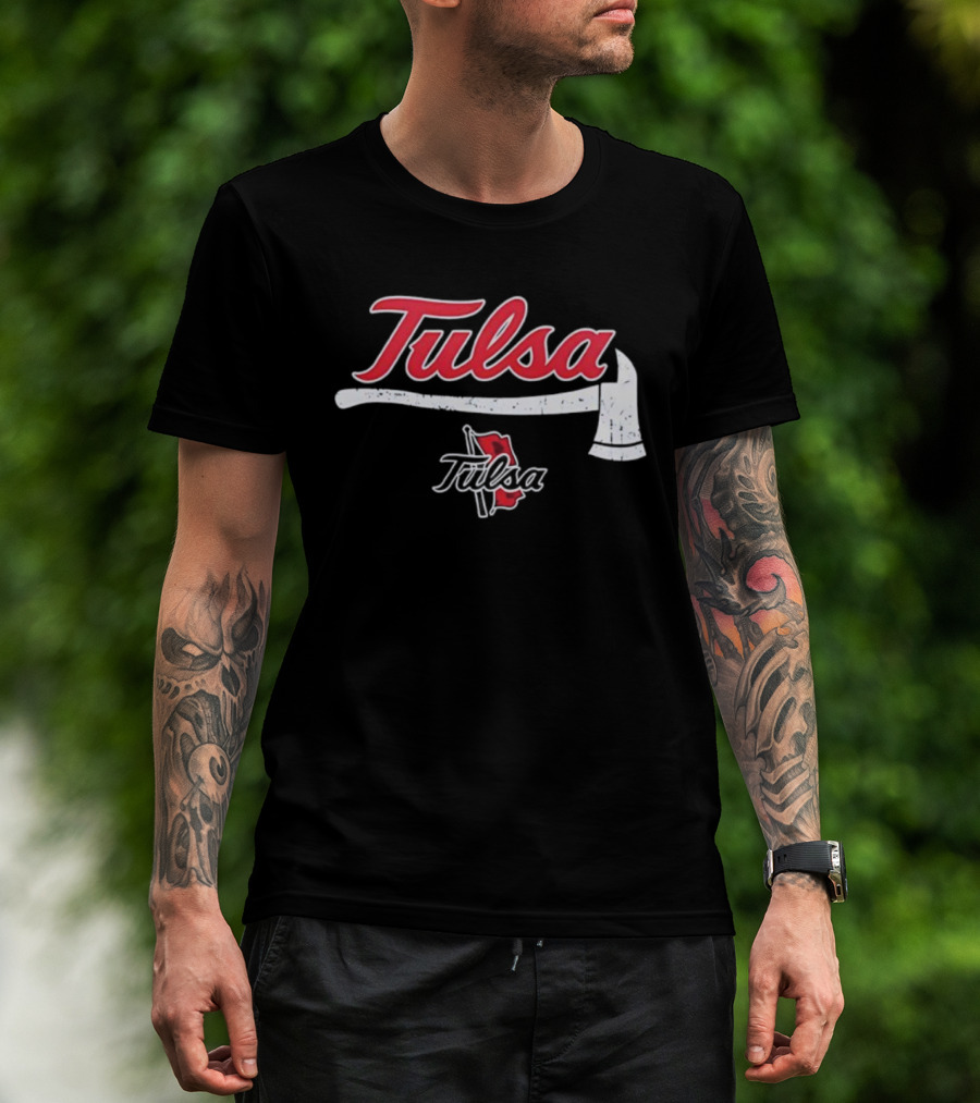 Tulsa Golden Hurricane Firefighters Appreciation NCAA Gameday Axe And Helmet T-Shirt