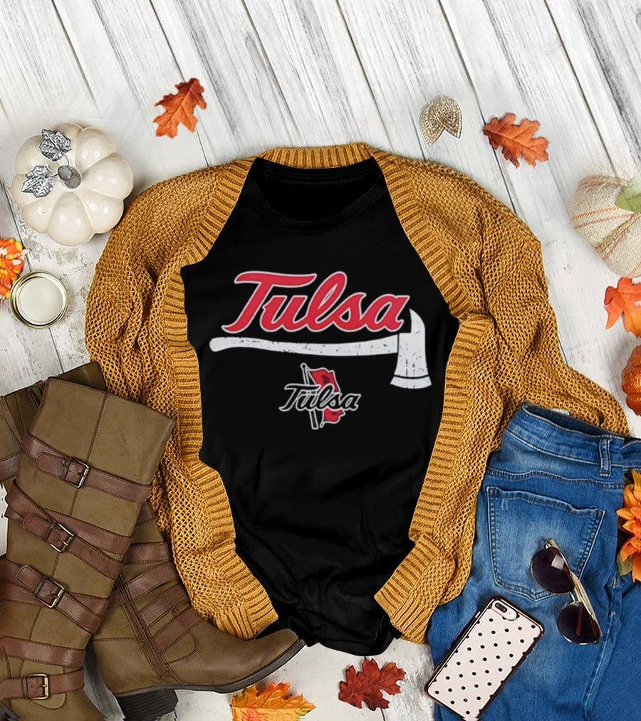 Tulsa Golden Hurricane Firefighters Appreciation NCAA Gameday Axe and Helmet T-Shirt