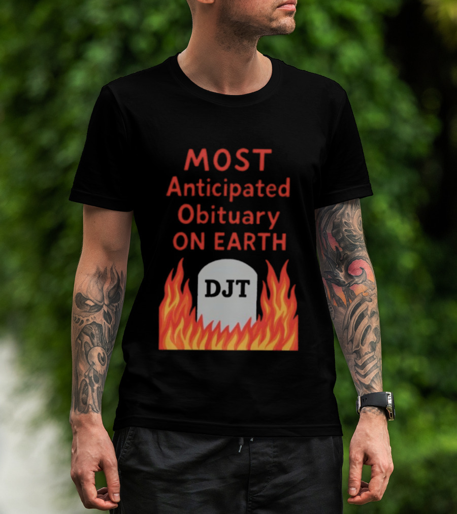Most Anticipated Obituary DJT Tombstone Flames T-Shirt