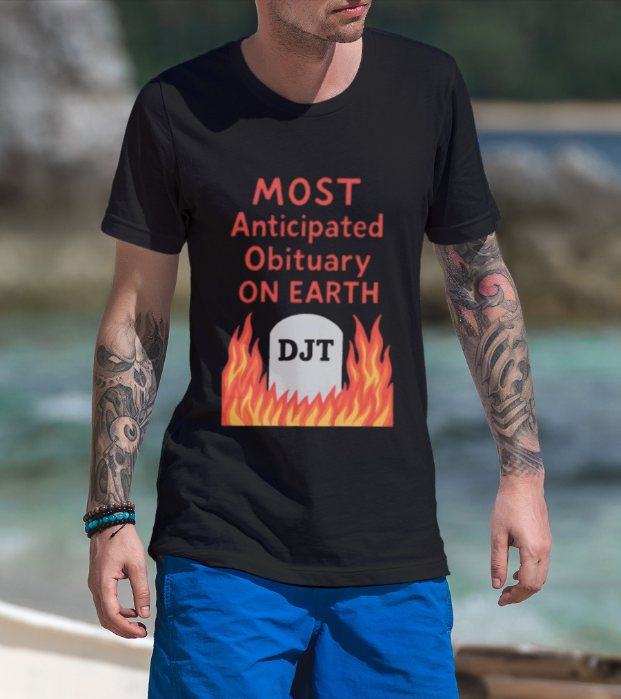 Most Anticipated Obituary DJT Tombstone Flames T-Shirt