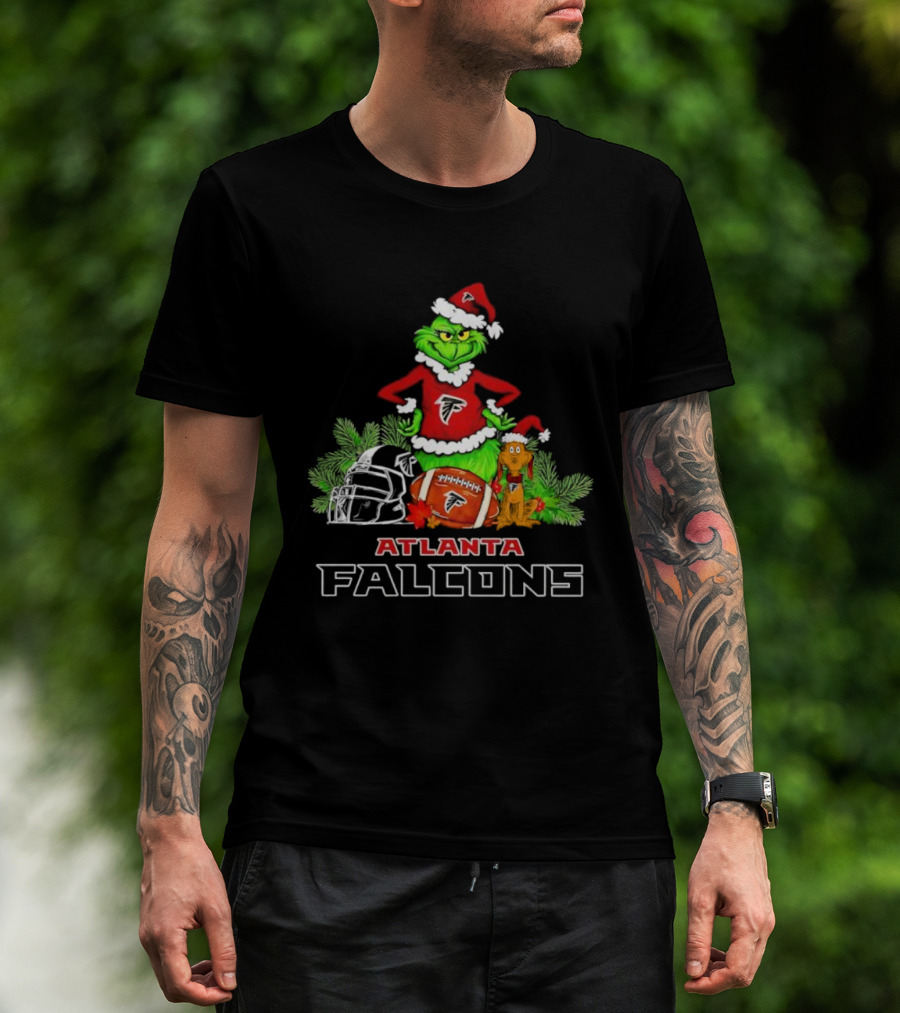 Grinch Max Christmas Atlanta Falcons Football Holiday T-Shirt