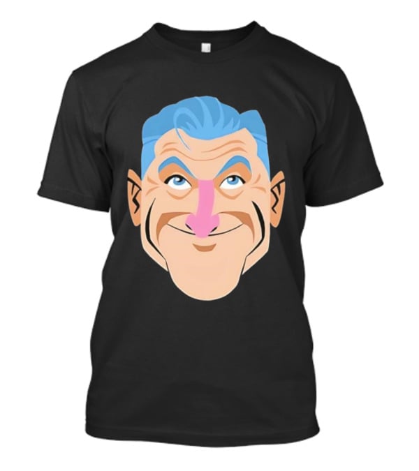 Craig Ferguson Big Head Cartoon Blue Hair Fun Illustration T-Shirt