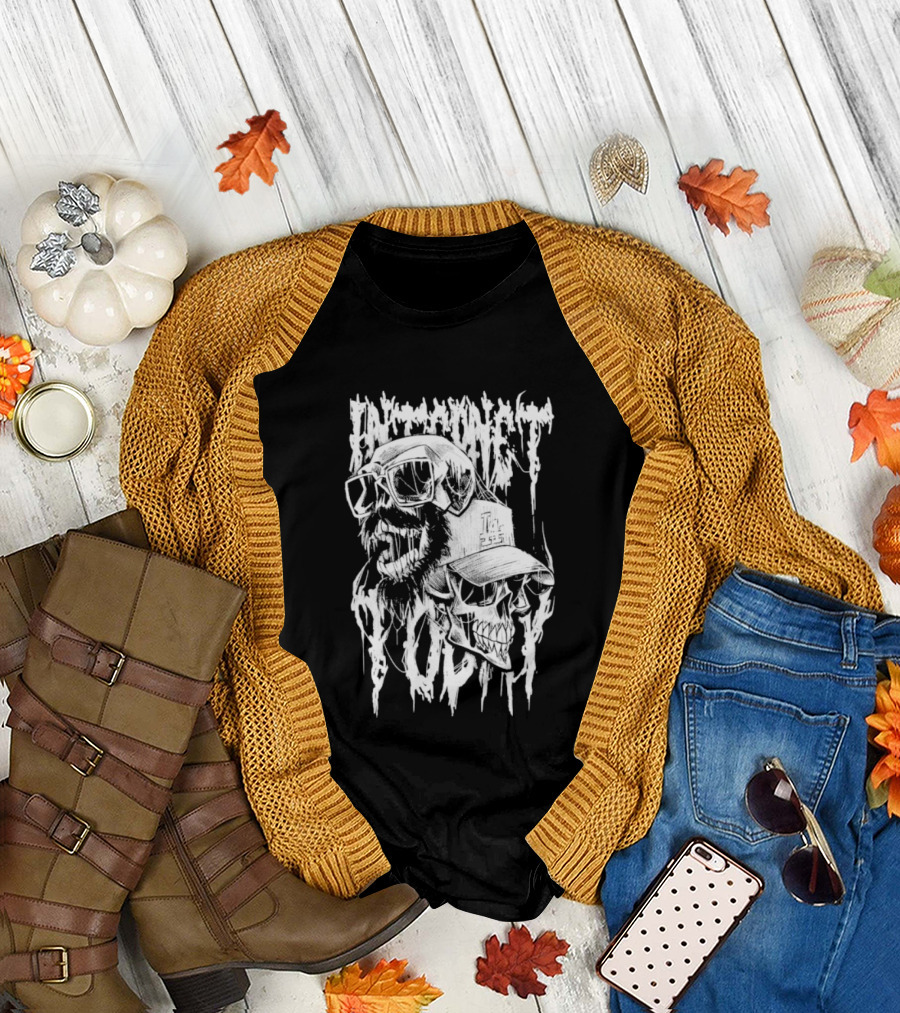 Internet Today Skully Dripping Skull Graphic T-Shirt