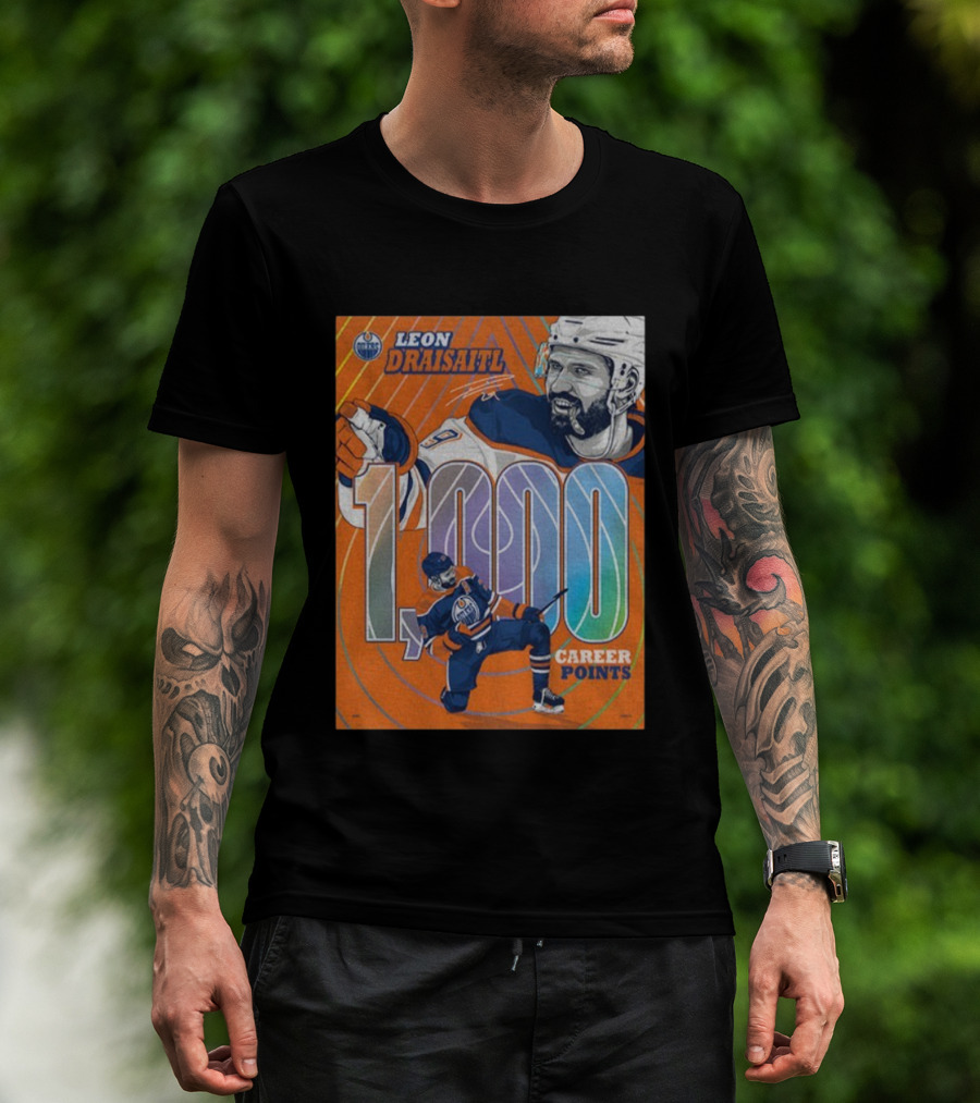 Leon Draisaitl Edmonton Oilers 1000 Career Points NHL Hockey T-Shirt
