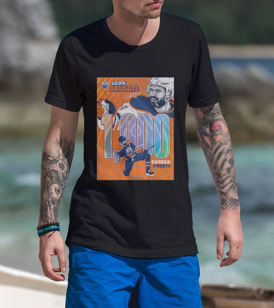 Leon Draisaitl Edmonton Oilers 1000 Career Points NHL Hockey T-Shirt