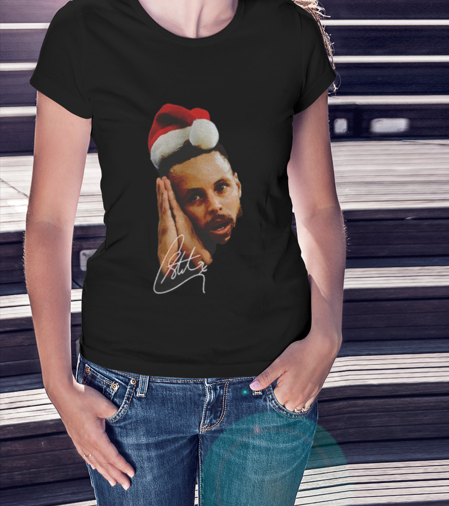 Sleeping Santa Hat Steph Curry Night Night Signature T-Shirt