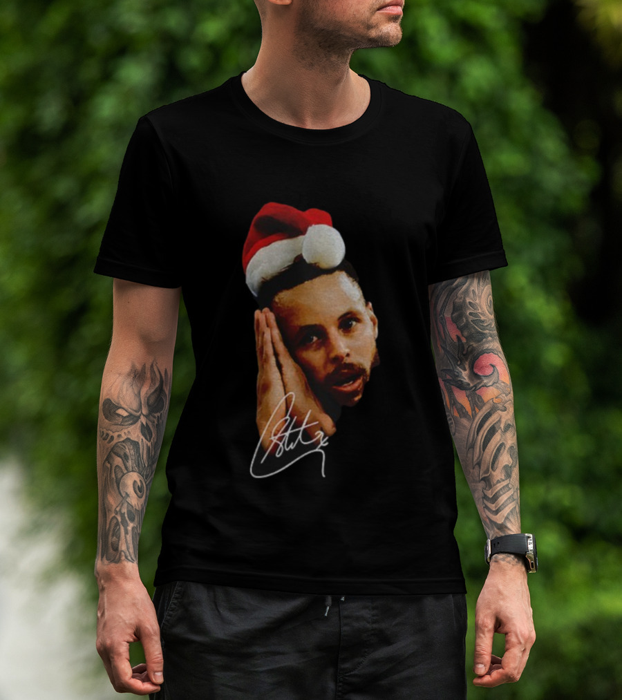 Sleeping Santa Hat Steph Curry Night Night Signature T-Shirt