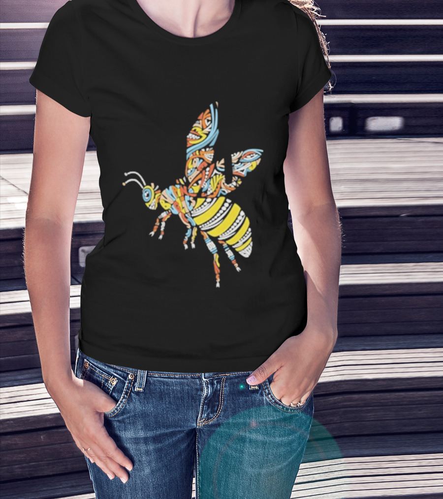 Bumpin Uglies Psychedelic Bee Vibrant Colorful Design T-Shirt