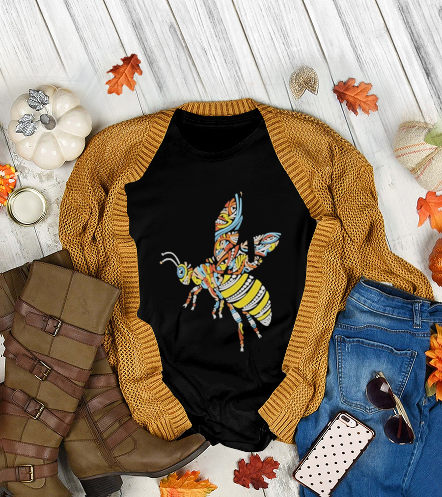 Bumpin Uglies Psychedelic Bee Vibrant Colorful Design T-Shirt