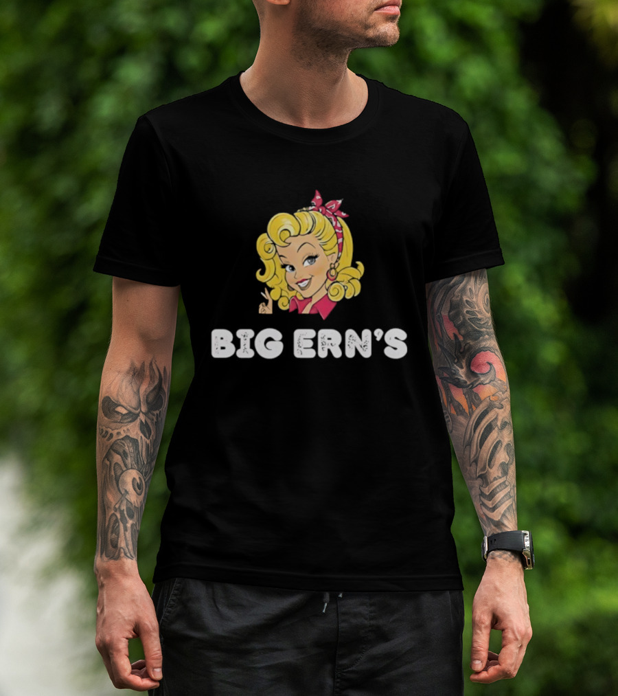 Big Ern's Blonde Pinup Face Retro Vintage Style T-Shirt