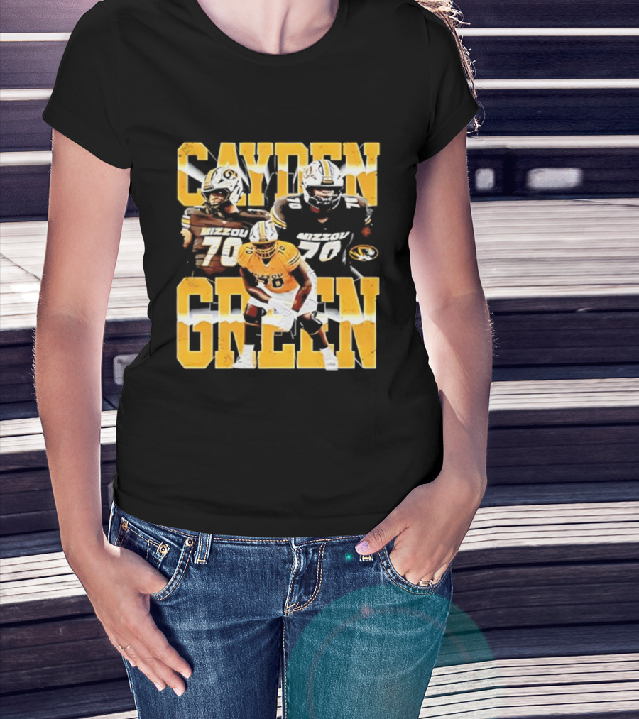 Mizzou Tigers Cayden Green 70 Player Imagery T-Shirt