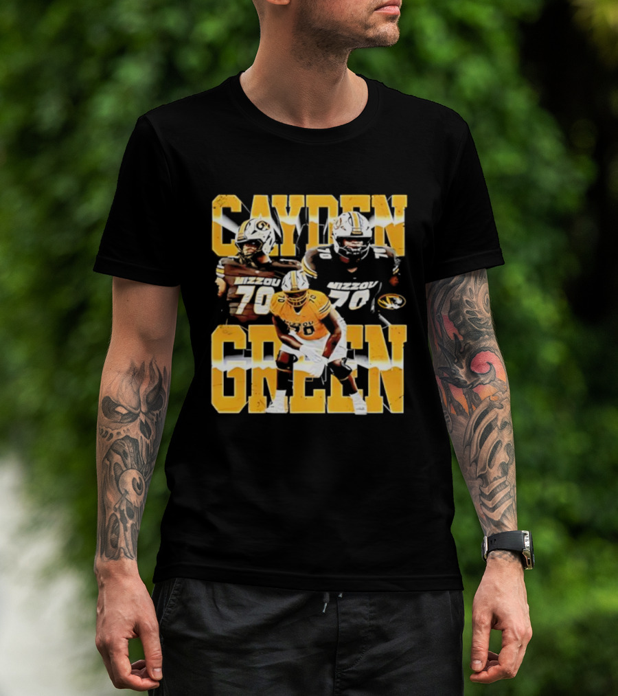 Mizzou Tigers Cayden Green 70 Player Imagery T-Shirt