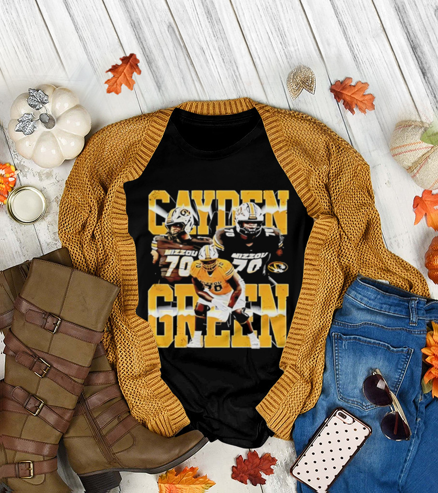 Mizzou Tigers Cayden Green 70 Player Imagery T-Shirt