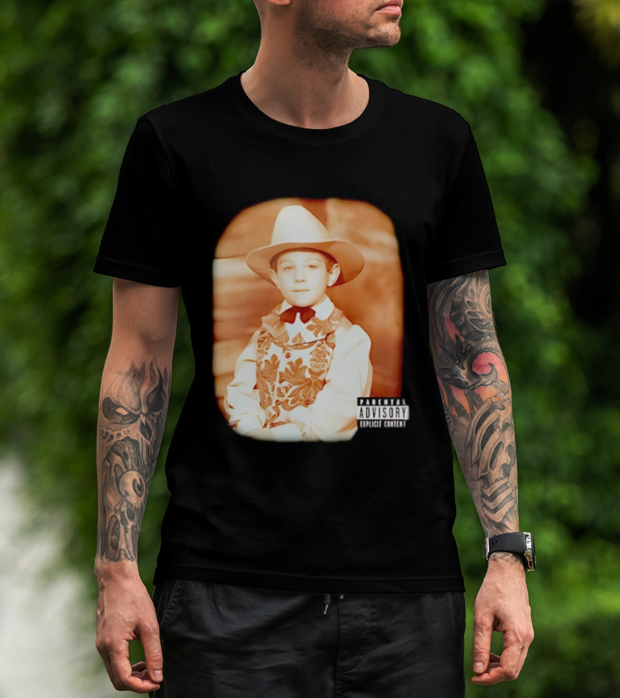 Cowboy Kid Parental Advisory Explicit Content T-Shirt