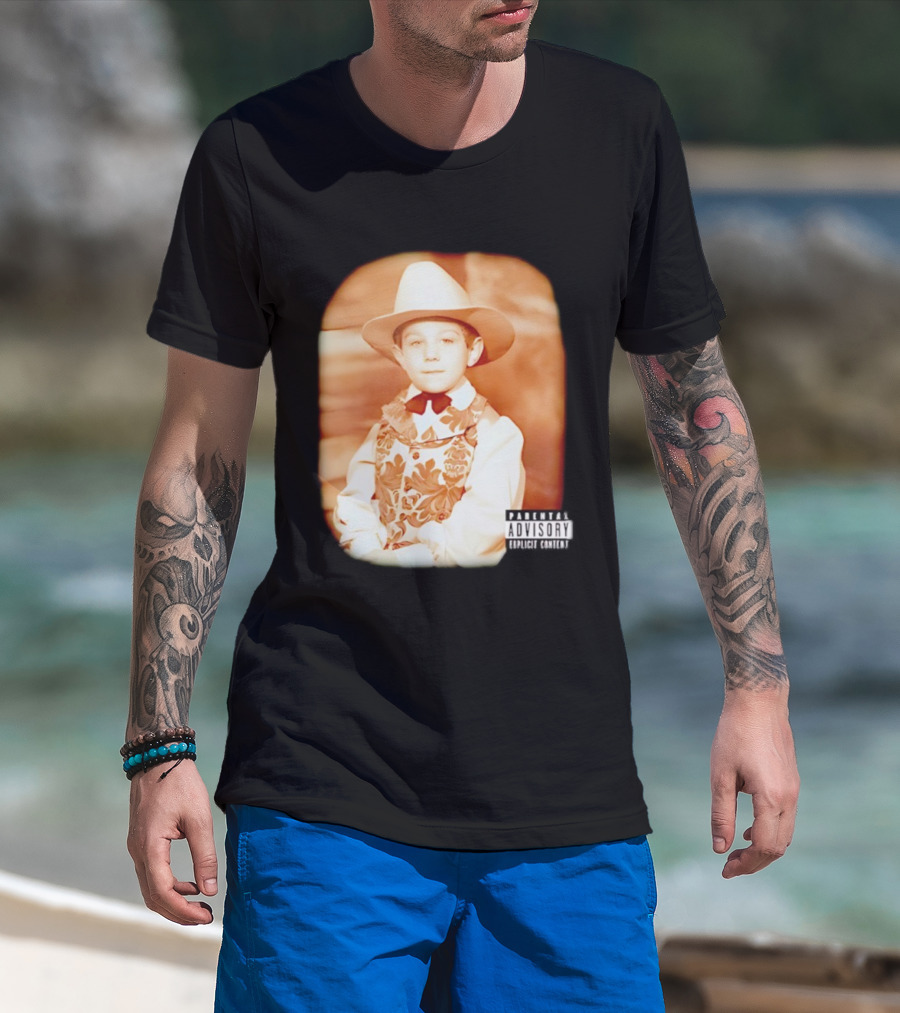 Cowboy Kid Parental Advisory Explicit Content T-Shirt