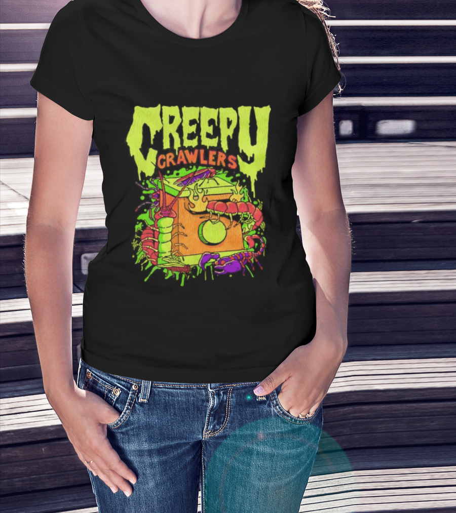 Creepy Crawlers Vintage Telephone Splatter Design T-Shirt