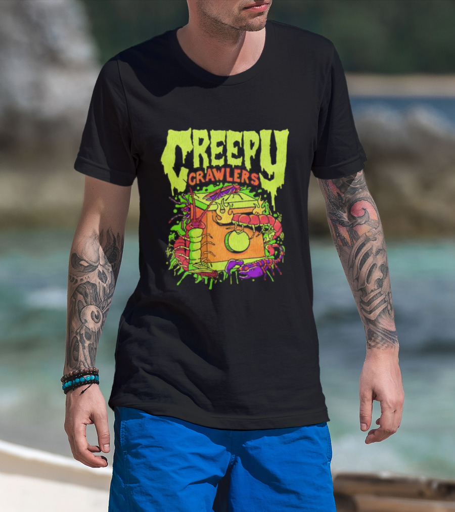 Creepy Crawlers Vintage Telephone Splatter Design T-Shirt