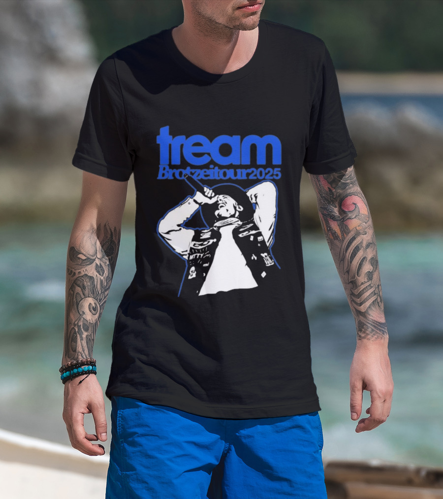 Tream BrotzeiTour 2025 Singer Microphone Illustration T-Shirt