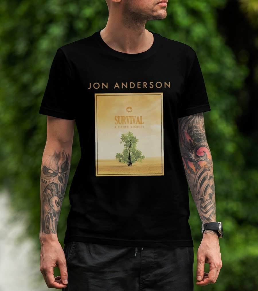 Jon Anderson Survival And Other Stories Album Cover Artwork Tree Desert Scene T-Shirt
