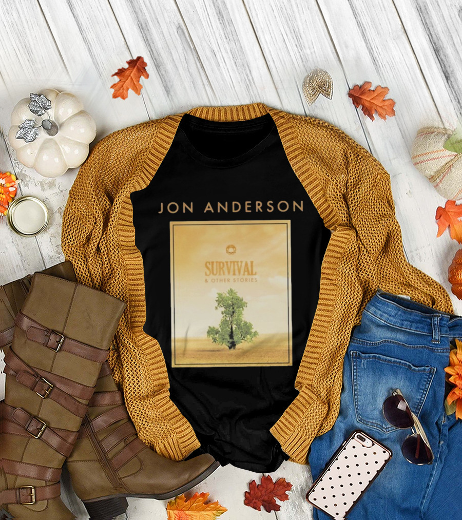 Jon Anderson Survival and Other Stories Album Cover Artwork Tree Desert Scene T-Shirt