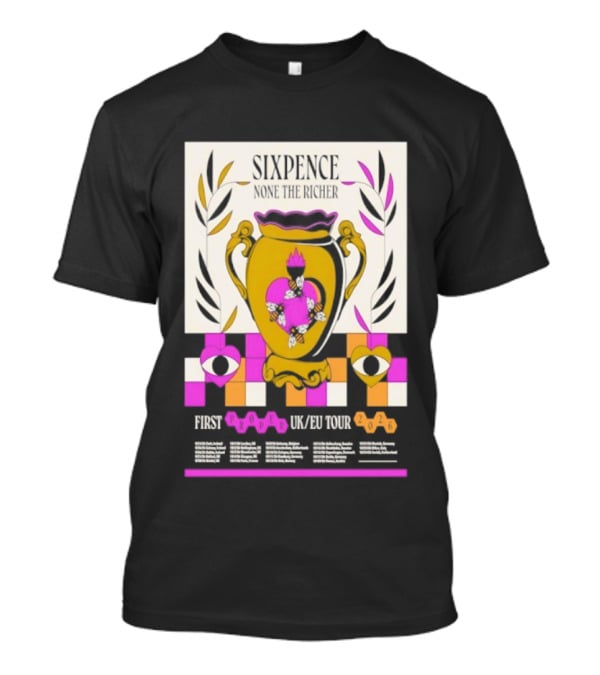 Sixpence None The Richer First Proper UK EU Tour 2026 Eye And Vase Motif T-Shirt