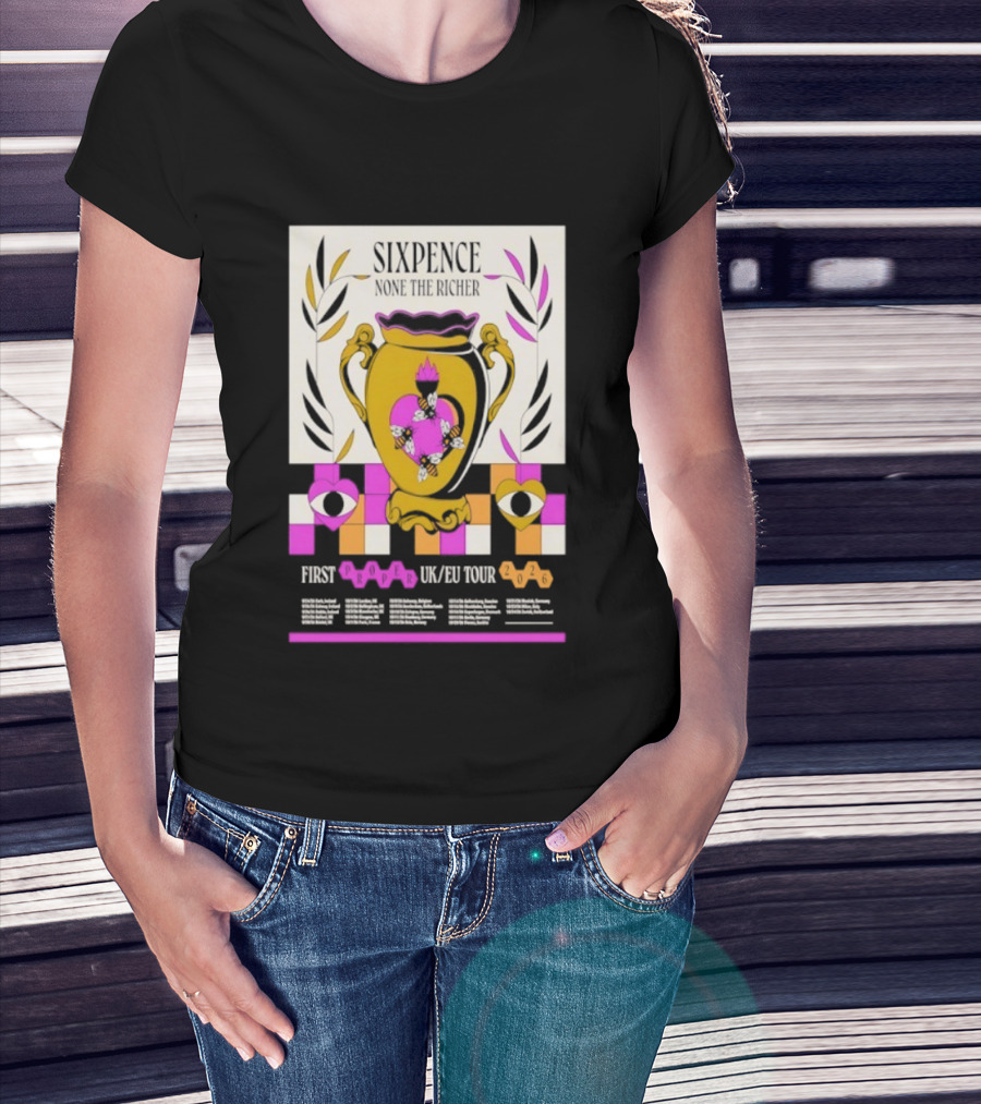 Sixpence None The Richer First Proper UK EU Tour 2026 Eye And Vase Motif T-Shirt