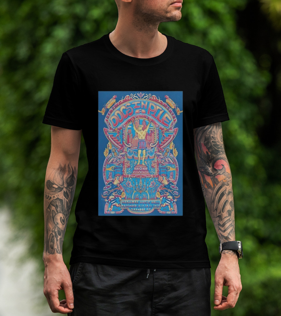 Dogs In A Pile Ardmore Music Hall December 18 19 20 2025 Vibrant Boxing Artwork Ardmore PA T-Shirt