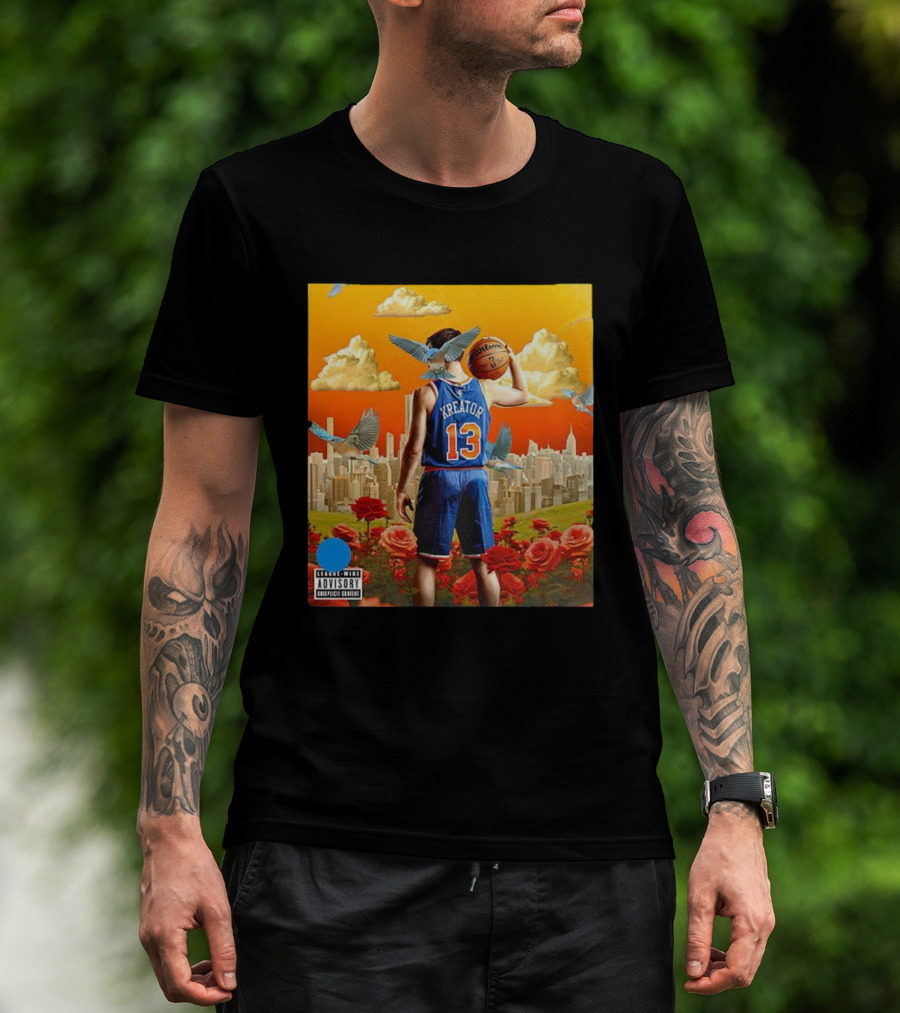 Kreator 13 New York Knicks Basketball City Skyline And Roses T-Shirt