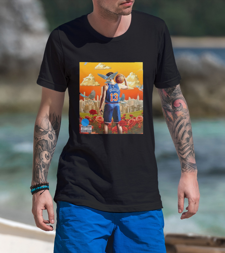 Kreator 13 New York Knicks Basketball City Skyline And Roses T-Shirt